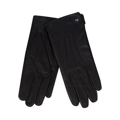 RJR.John Rocha Black leather scalloped gloves